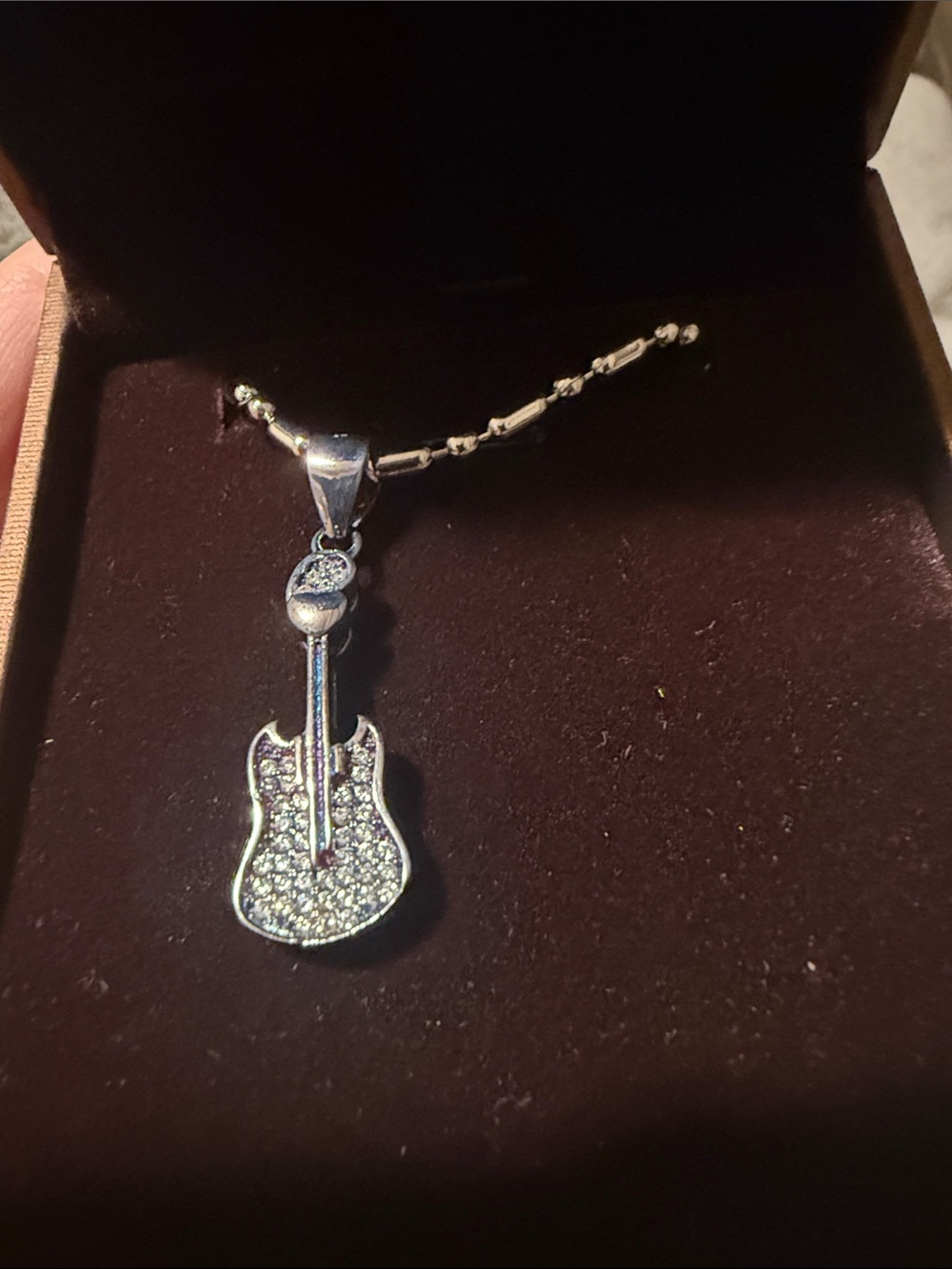 Silver Guitar Pendant 925 with unbranded Necklace